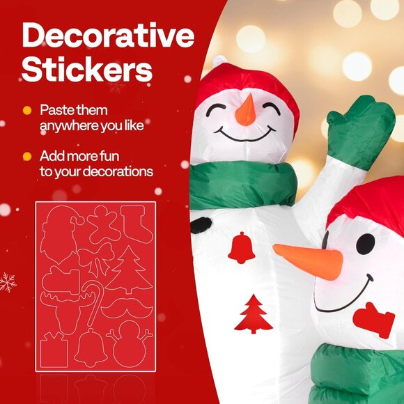 ⚡6FT Christmas Inflatable Snowman Family Hug LED Lights Outdoor Decoration - Picture 8 of 8